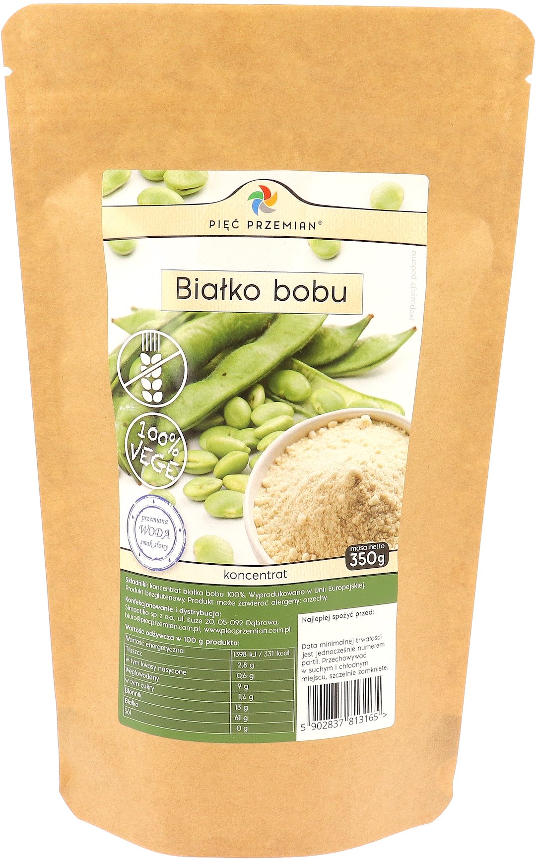 Białko bobu koncentrat 350 g - Pięć Przemian