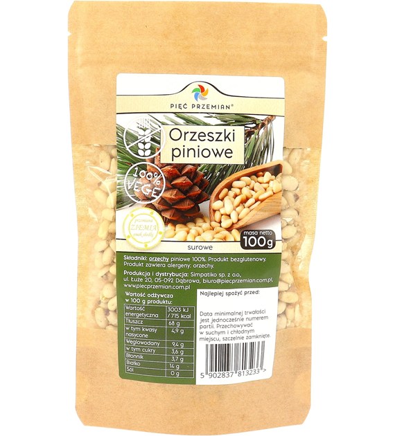Orzeszki piniowe 100 g - Pięć Przemian