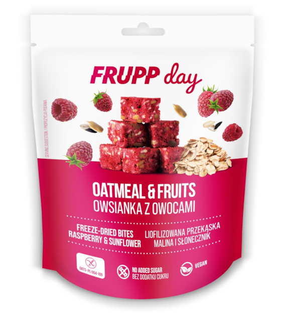 Przekąska FRUPP Day o smaku owsianki z malinami i słonecznikiem 25 g - Celiko
