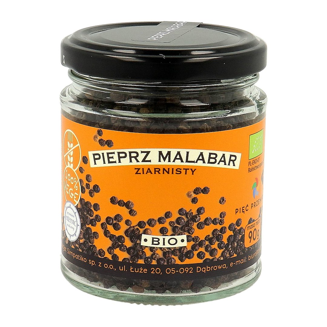 Pieprz Malabar ziarnisty BIO 90 g - Pięć Przemian