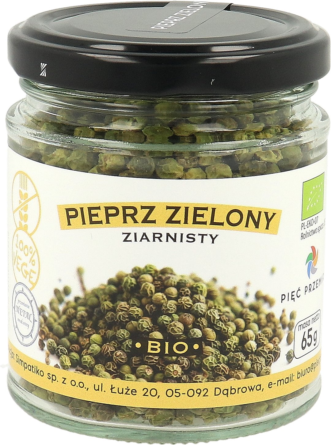 Pieprz zielony ziarnisty BIO 65 g - Pięć Przemian