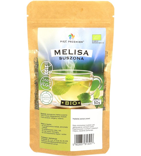 Melisa suszona BIO 50 g - Pięć Przemian