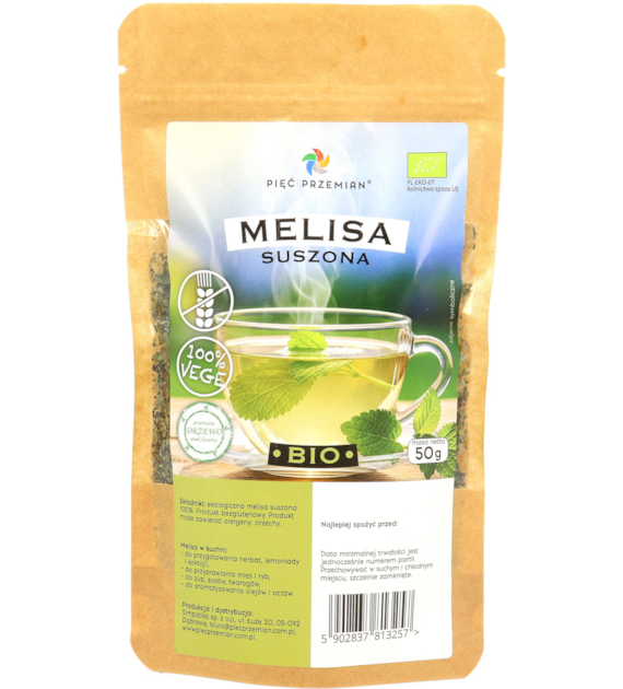 Melisa suszona BIO 50 g - Pięć Przemian