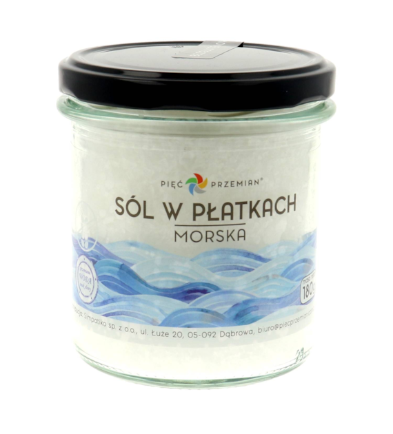 Sól morska w płatkach 180 g - Pięć Przemian