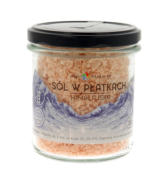 Sól himalajska w płatkach różowa 180 g - Pięć Przemian