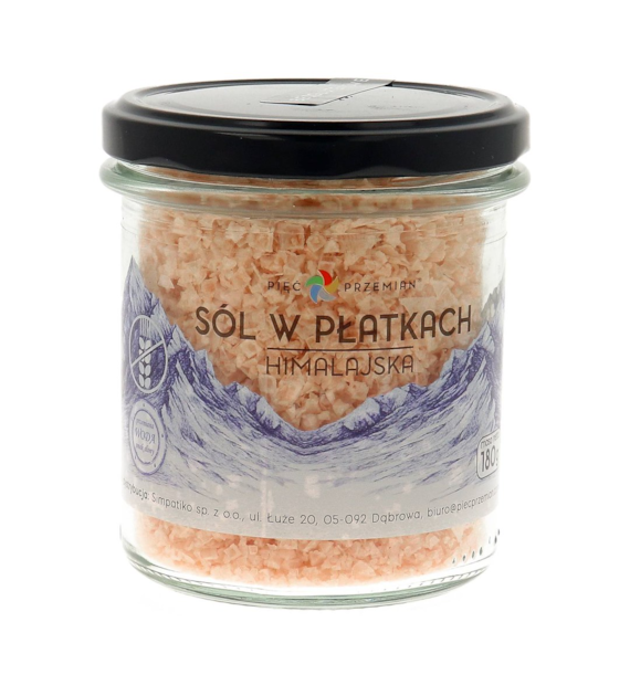Sól himalajska w płatkach różowa 180 g - Pięć Przemian
