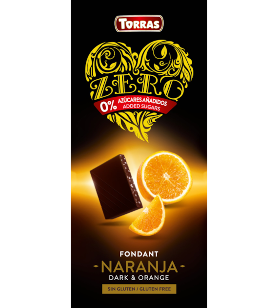 Czekolada gorzka z pomarańczami bez dodatku cukru ZERO 125 g - Torras
