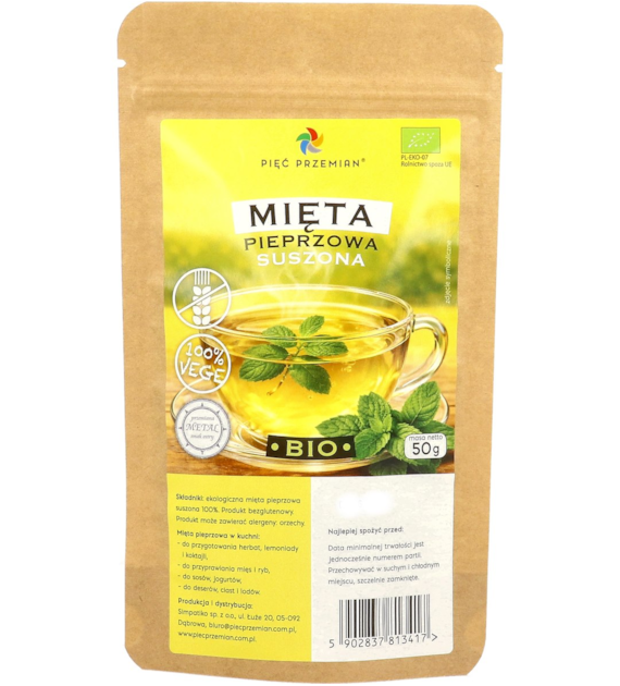 Mięta pieprzowa suszona BIO 50 g - Pięć Przemian