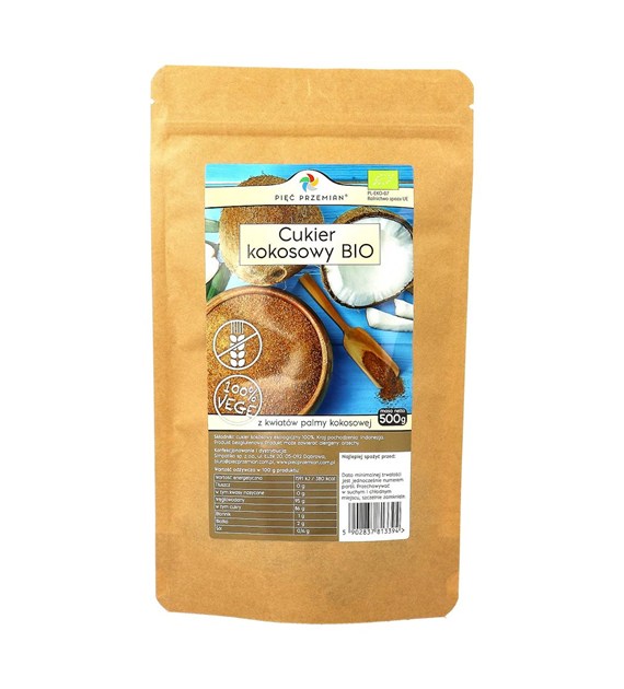 Cukier kokosowy BIO 500 g - Pięć Przemian