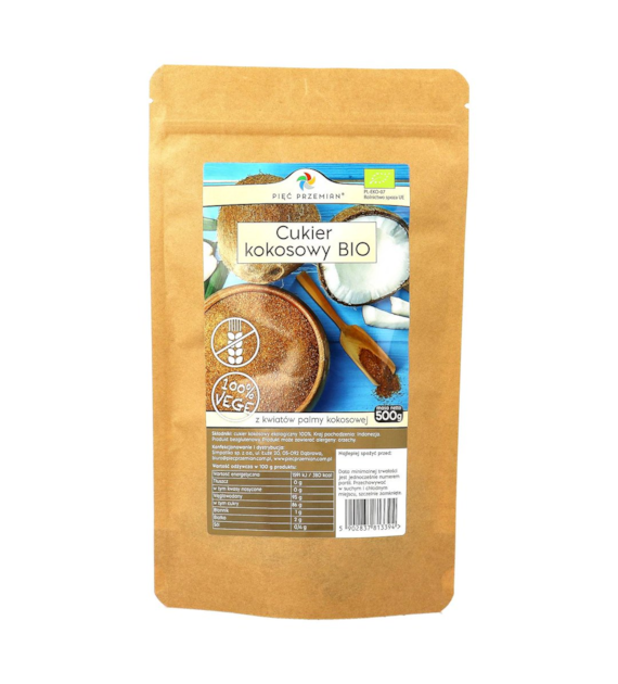 Cukier kokosowy BIO 500 g - Pięć Przemian