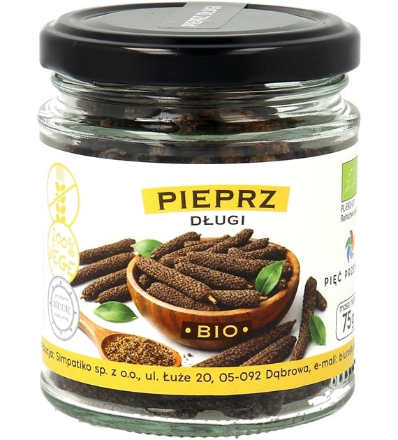 Pieprz długi bezglutenowy BIO 75 g - Pięć Przemian