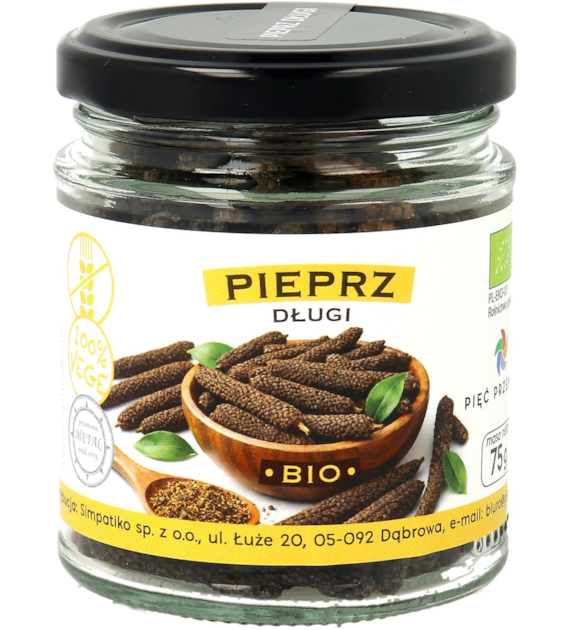 Pieprz długi bezglutenowy BIO 75 g - Pięć Przemian