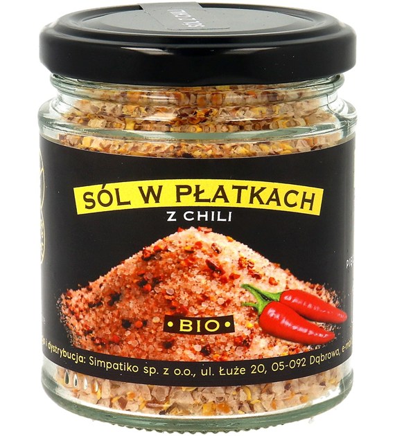 Sól himalajska w płatkach z chili BIO 85 g - Pięć Przemian