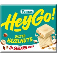 Czekolada biała z orzechami laskowymi i solą morską bez dodatku cukru Hey Go! 60 g - Torras