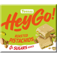 Czekolada biała z prażonymi pistacjami bez dodatku cukru Hey Go! 60 g - Torras