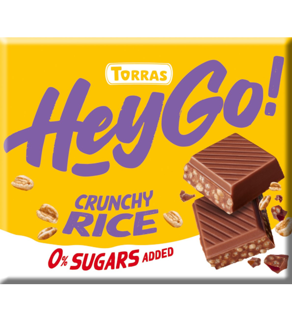 Czekolada mleczna crunchy z chrupiącym ryżem Hey Go! 60 g - Torras