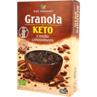 Granola KETO o smaku czekoladowym bezglutenowa BIO 250 g - Pięć Przemian