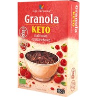 Granola KETO malinowo-truskawkowa bezglutenowa BIO 250 g - Pięć Przemian