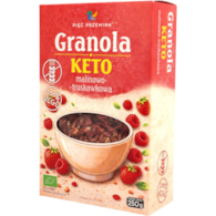 Granola KETO malinowo-truskawkowa bezglutenowa BIO 250 g - Pięć Przemian