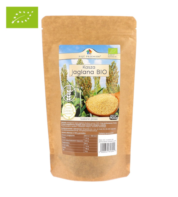 Kasza jaglana BIO bezglutenowa 900 g - Pięć Przemian