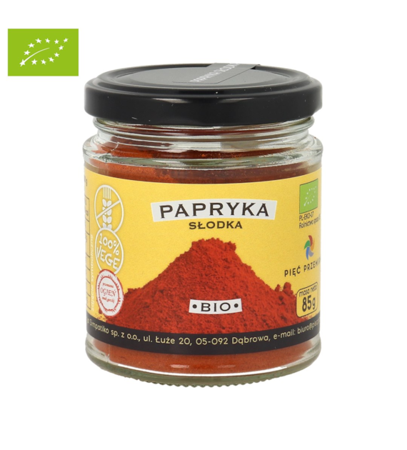 Papryka słodka mielona bezglutenowa BIO 85 g - Pięć Przemian