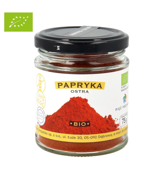 Papryka ostra mielona bezglutenowa BIO 75 g - Pięć Przemian