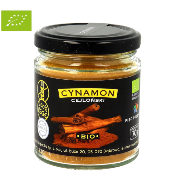 Cynamon cejloński bezglutenowy BIO 70 g - Pięć Przemian