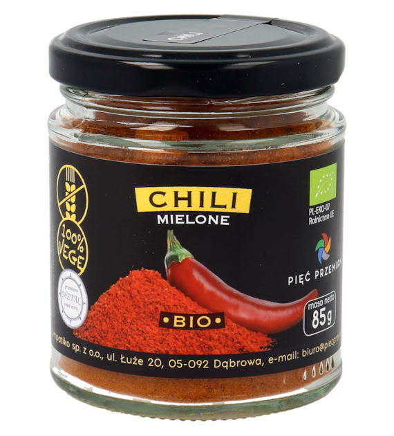 Chili mielone bezglutenowe BIO 85 g - Pięć Przemian