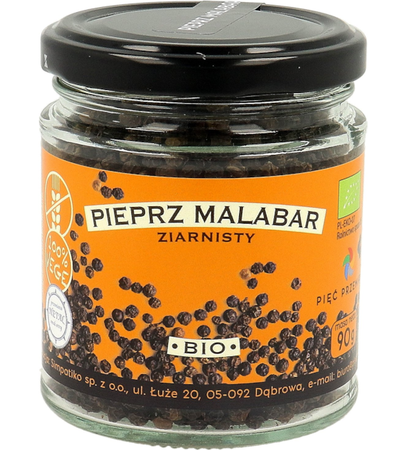 Pieprz Malabar ziarnisty BIO 90 g - Pięć Przemian