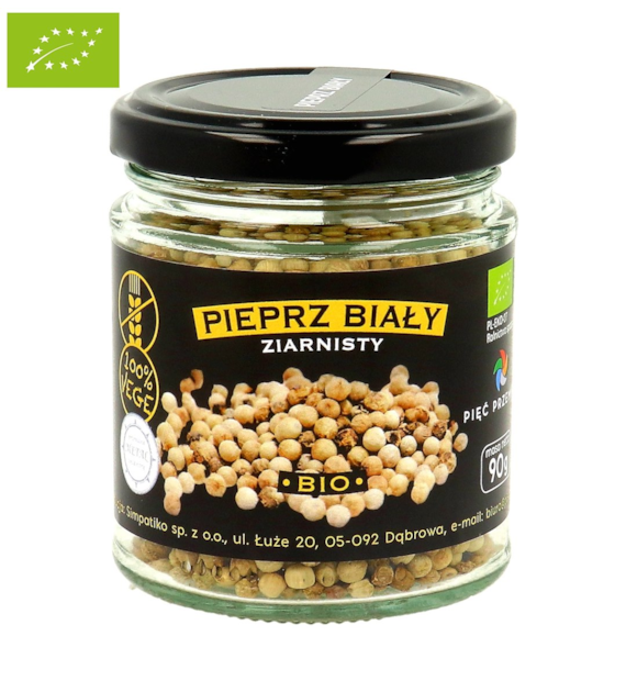 Pieprz biały ziarnisty BIO 90 g - Pięć Przemian