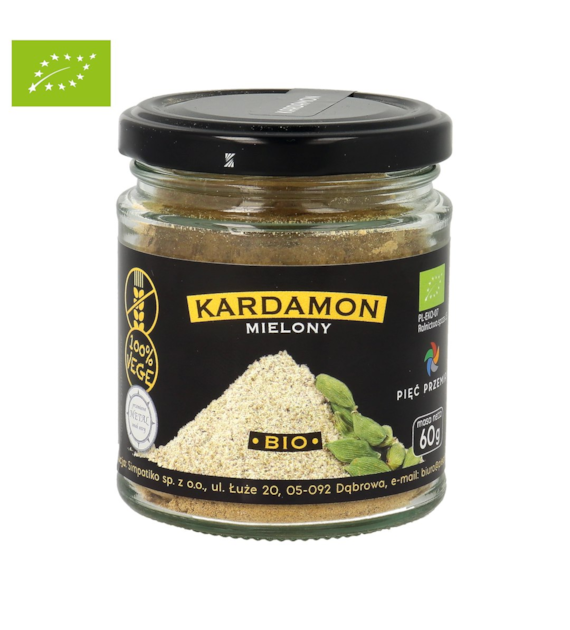 Kardamon mielony bezglutenowy BIO 60 g - Pięć Przemian
