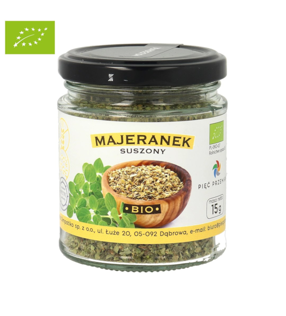 Majeranek suszony bezglutenowy BIO 15 g - Pięć Przemian