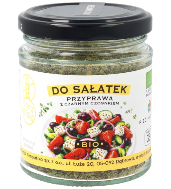 Przyprawa do sałatek z czarnym czosnkiem BIO 35 g - Pięć Przemian