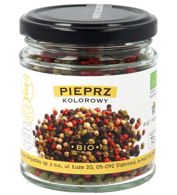 Pieprz kolorowy bezglutenowy BIO 70 g - Pięć Przemian