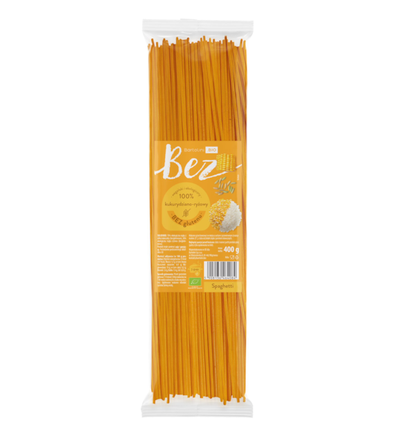 Makaron bezglutenowy kukurydziano-ryżowy spaghetti BIO 400 g - Bartolini
