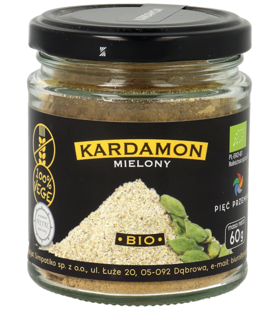 Kardamon mielony bezglutenowy BIO 60 g - Pięć Przemian