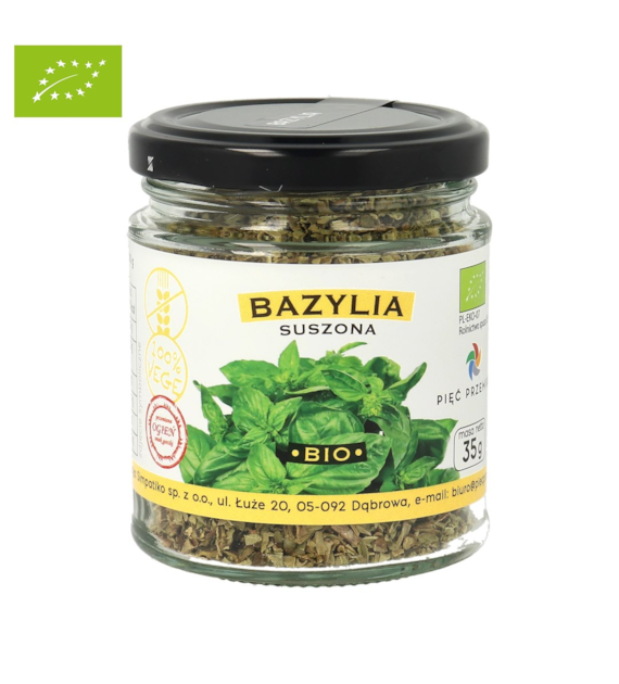 Bazylia suszona bezglutenowa BIO 35 g - Pięć Przemian