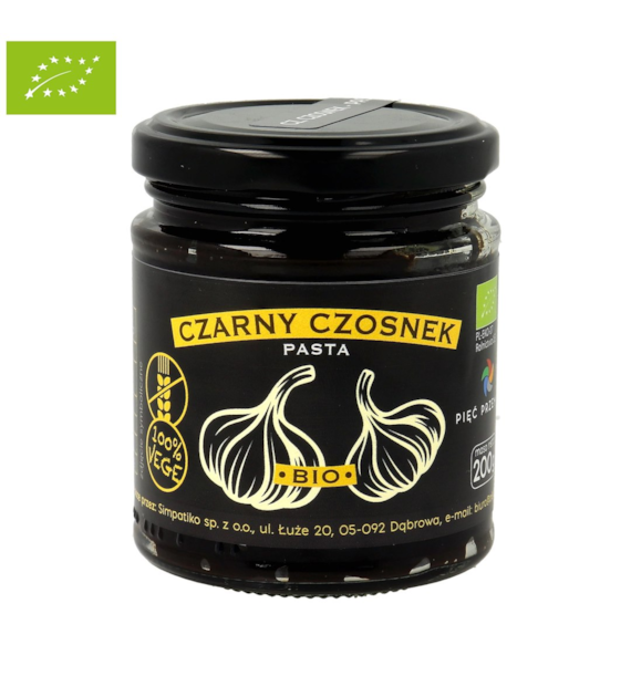 Czarny czosnek BIO pasta 200 g - Pięć Przemian