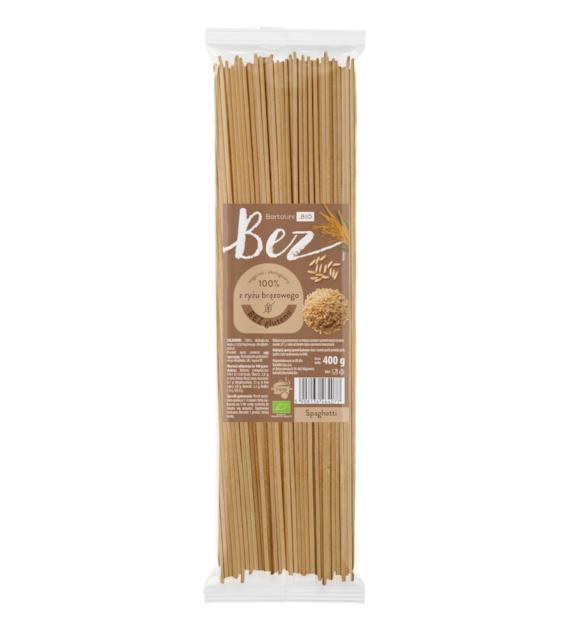 Makaron bezglutenowy z ryżu brązowego spaghetti BIO 400 g - Bartolini