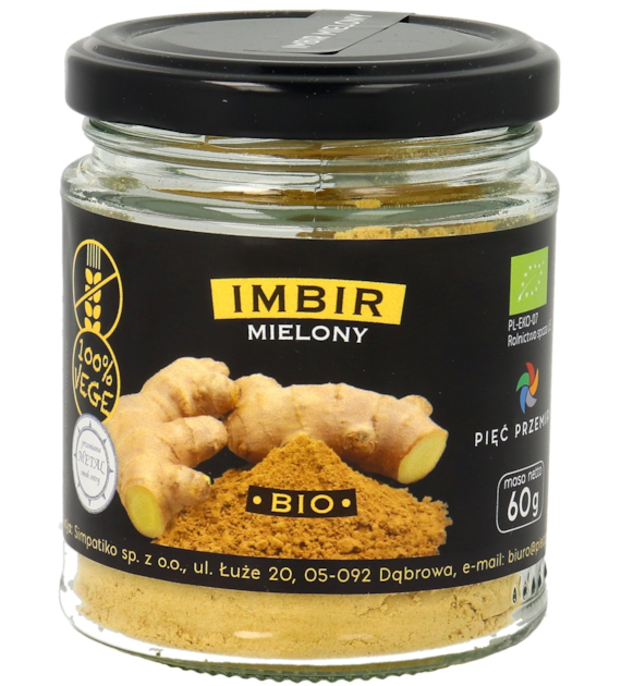 Imbir mielony bezglutenowy BIO 60 g - Pięć Przemian