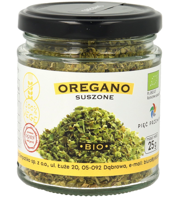 Oregano suszone bezglutenowe BIO 25 g - Pięć Przemian
