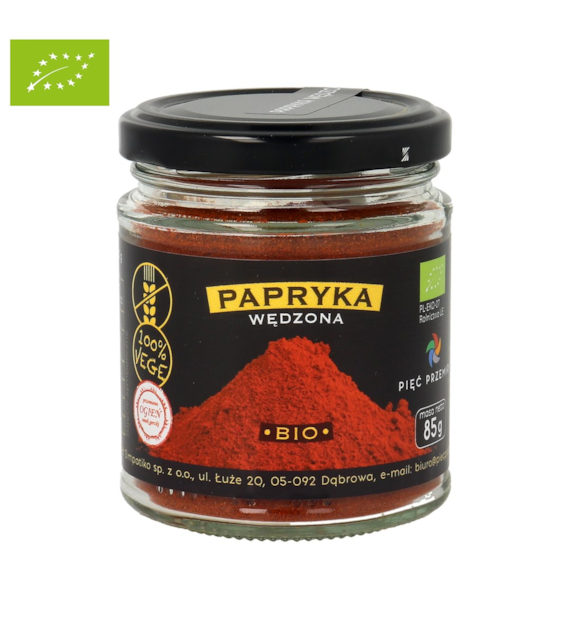 Papryka wędzona bezglutenowa BIO 85 g - Pięć Przemian