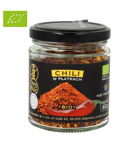 Chili płatki bezglutenowe BIO 60 g - Pięć Przemian