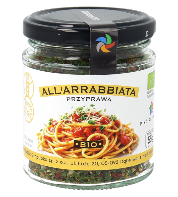 All'Arrabbiata przyprawa BIO 55 g - Pięć Przemian