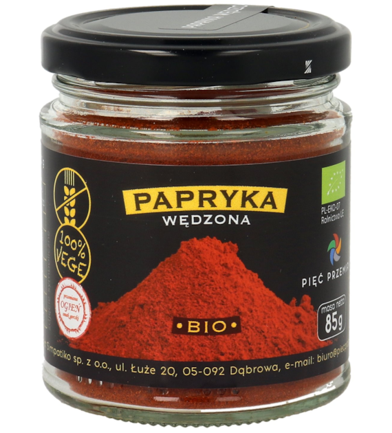 Papryka wędzona bezglutenowa BIO 85 g - Pięć Przemian