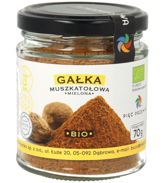 Gałka muszkatołowa mielona BIO 70 g - Pięć Przemian