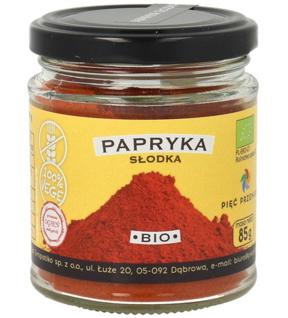 Papryka słodka mielona bezglutenowa BIO 85 g - Pięć Przemian