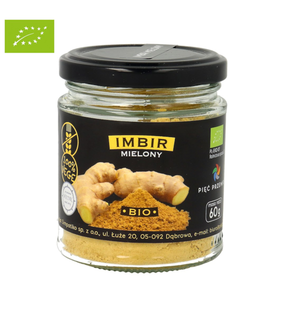Imbir mielony bezglutenowy BIO 60 g - Pięć Przemian
