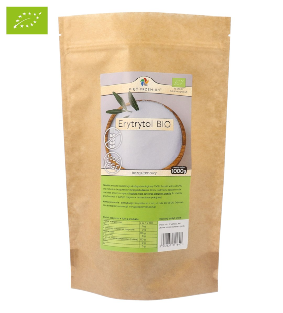 Erytrytol BIO 1000 g - Pięć Przemian