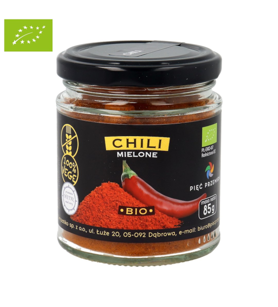 Chili mielone bezglutenowe BIO 85 g - Pięć Przemian